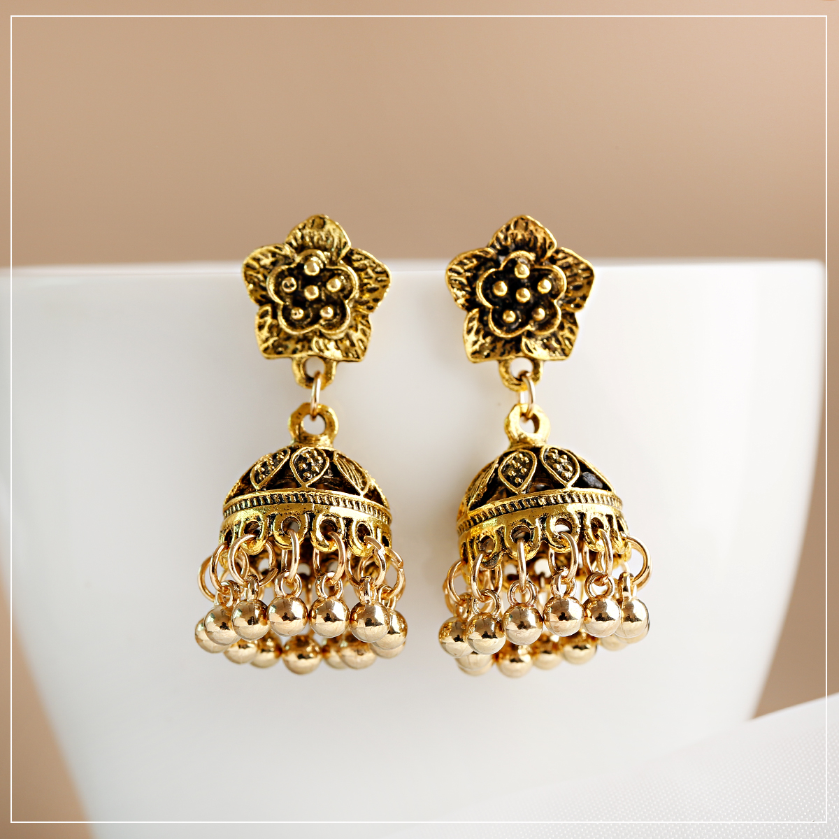 Ethnic Indian Fashion - Women's Boho Vintage Ethnic Indian Jhumka