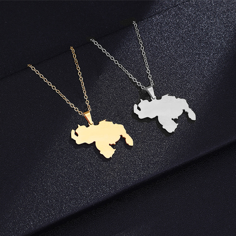 Ethnic Fashion Sale - Stainless Steel Love Heart Venezuela Map