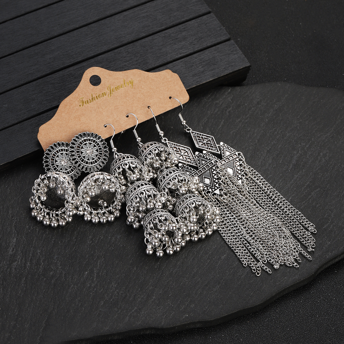 Ethnic Indian Fashion - Vintage Ethnic Long Chain Tassel Earrings