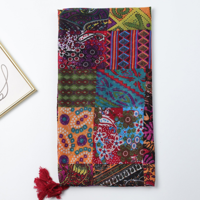 Ethnic Fashion Sale - Ethnic Geometric Patchwork Bali Silk Printed