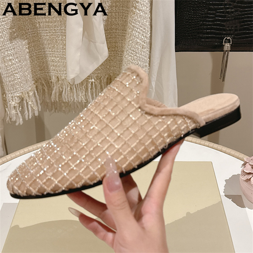 Shiny Lace Mesh Round Toe Flat - Ethnic Fashion For Women incelemesi ve fiyatı