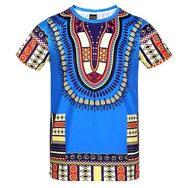 Summer Harajuku 3D Print Afric - Dashiki Shirt Men incelemesi ve fiyatı