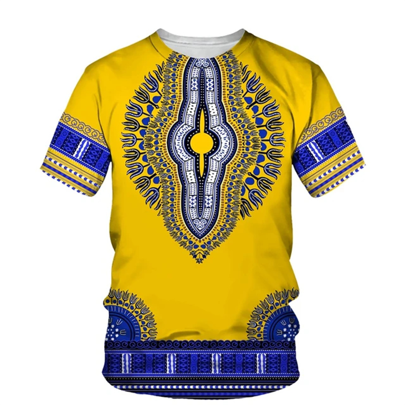 Summer Harajuku 3D Print Afric - Dashiki Shirt Men incelemesi ve fiyatı
