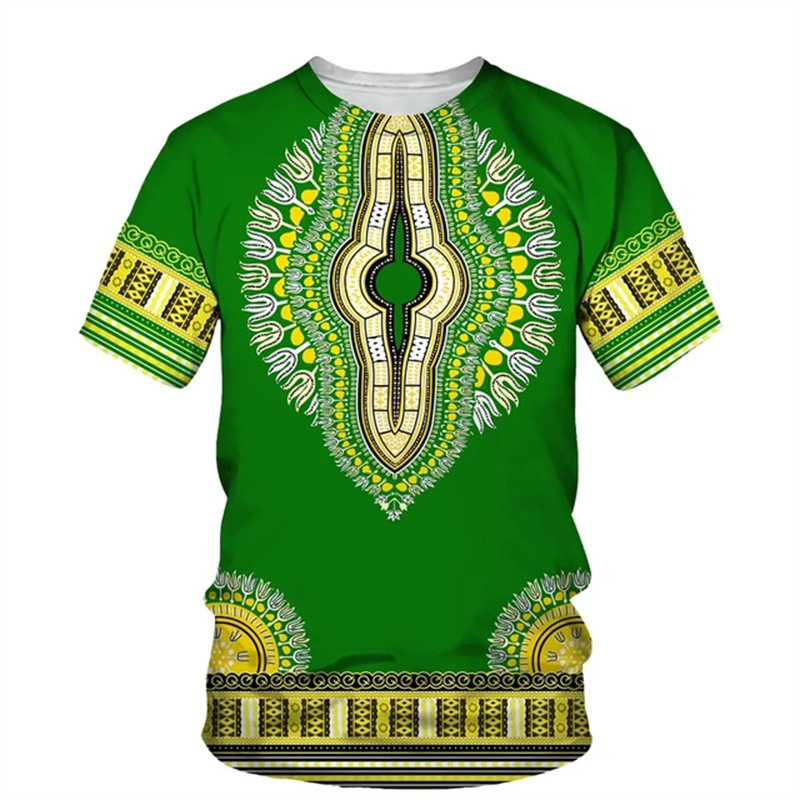 Summer Harajuku 3D Print Afric - Dashiki Shirt Men incelemesi ve fiyatı