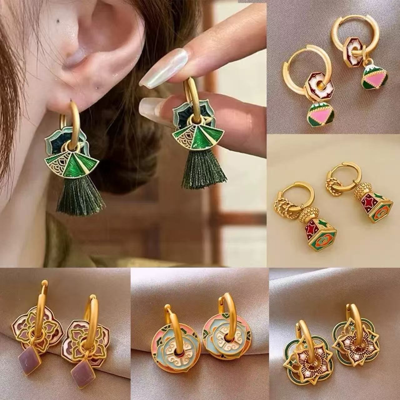 S925 New Chinese-style Earring - Ethnic Fashion Way incelemesi ve fiyatı