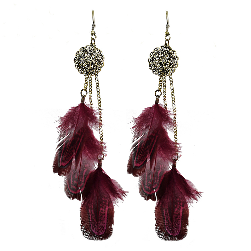 Bohemian Feather Earrings For  - Ethnic Indian Fashion incelemesi ve fiyatı