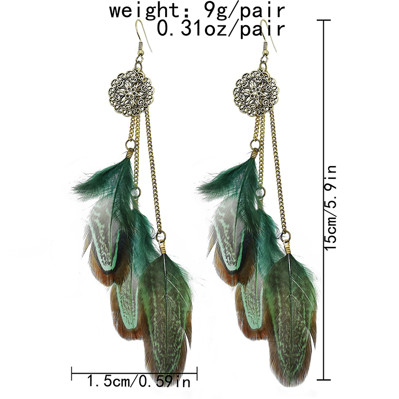 Bohemian Feather Earrings For  - Ethnic Indian Fashion incelemesi ve fiyatı