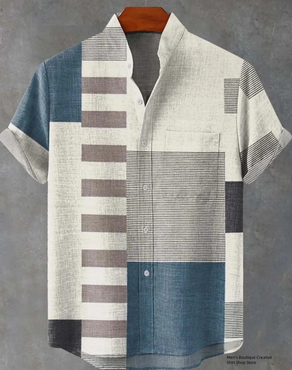 New Linen Men's 3D Ethnic Patt - Ethnic Fast Fashion incelemesi ve fiyatı