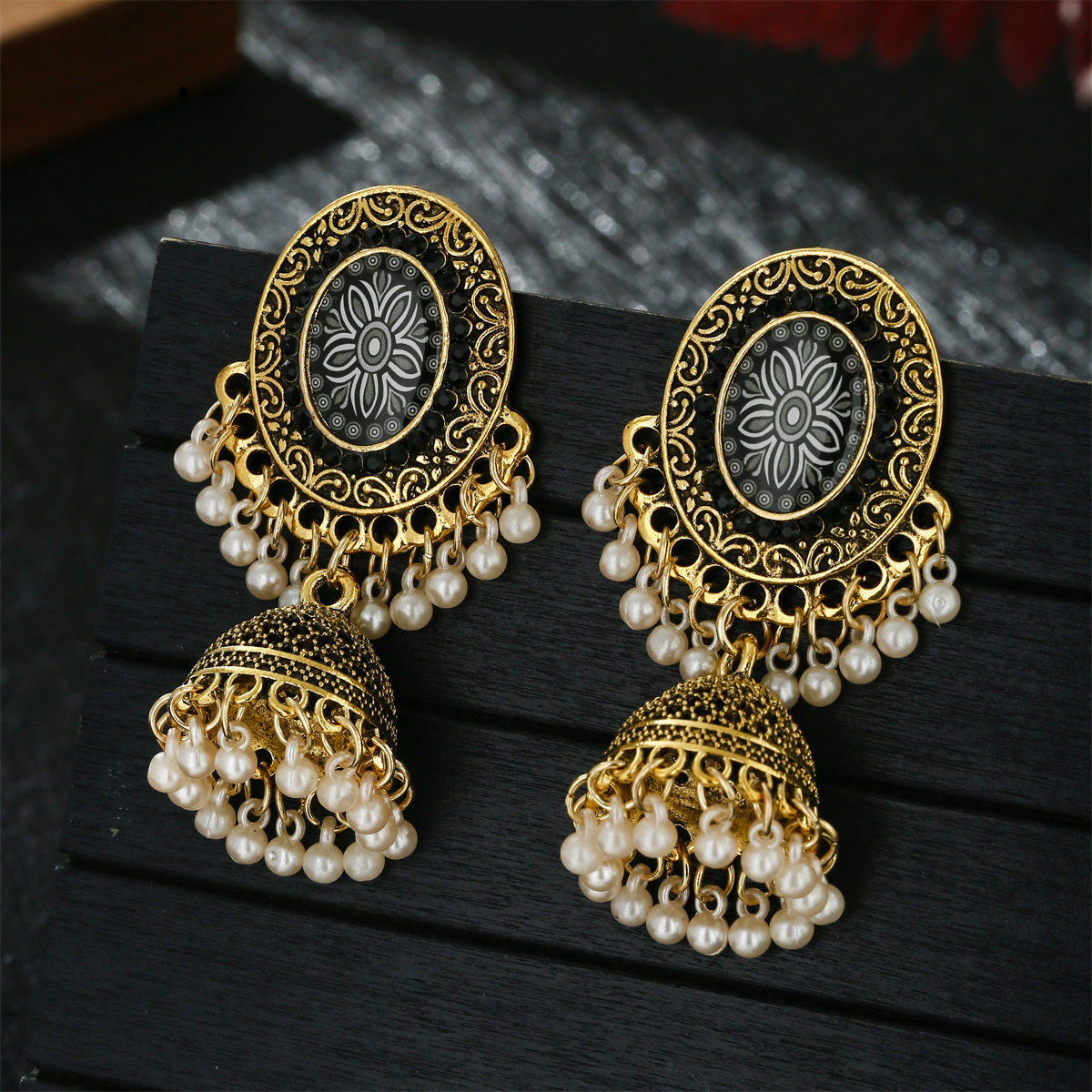 Classic Ethnic Red Flower Jhum - Ethnic Indian Fashion incelemesi ve fiyatı