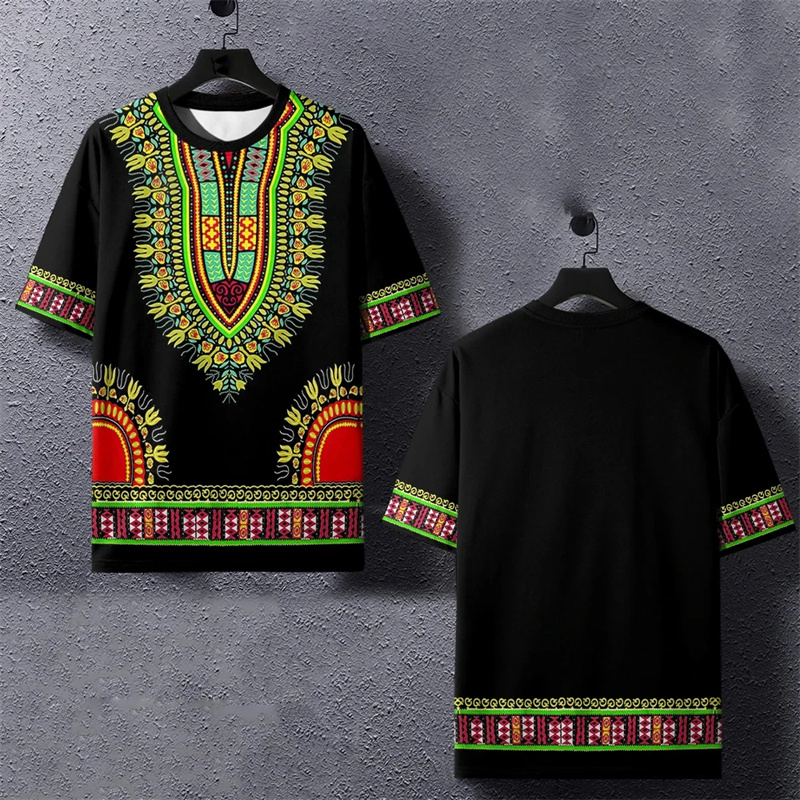 Summer Harajuku 3D Printed Eth - Dashiki Shirt Men incelemesi ve fiyatı
