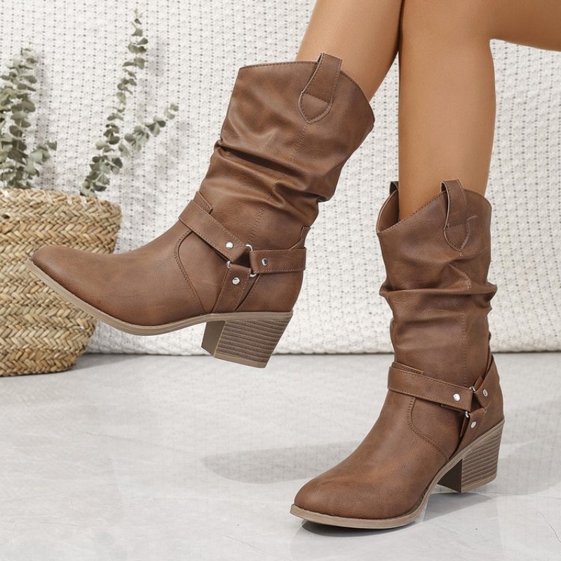 Womens Mid-Calf Boots Retro St - Ethnic Fashion For Women incelemesi ve fiyatı