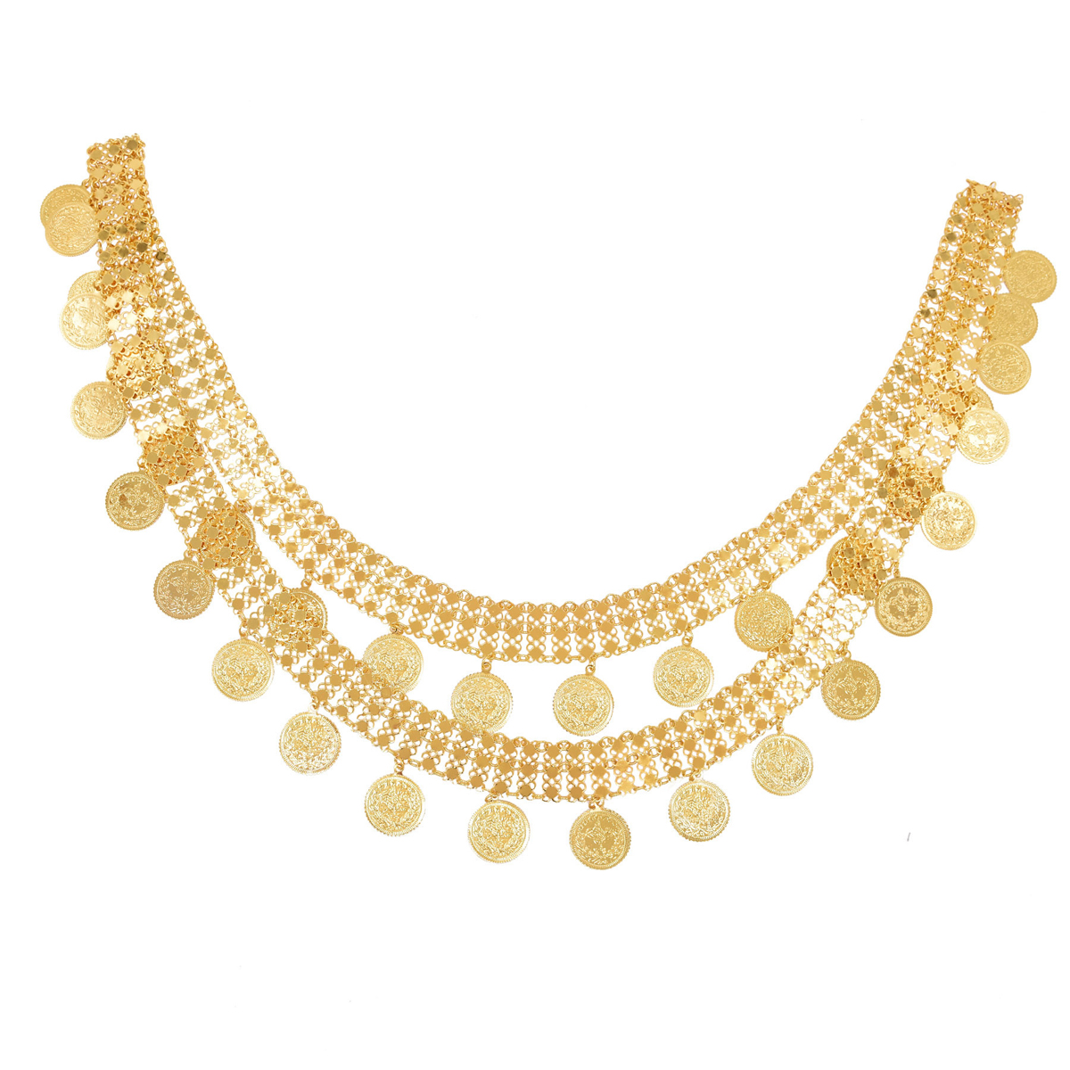 Gold Plated Simple Large Coins - Ethnic Indian Fashion incelemesi ve fiyatı